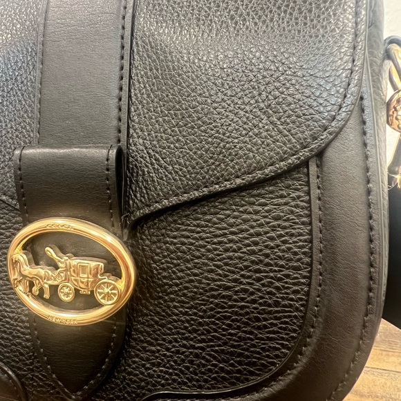 Coach Georgie Saddle Bag Black Crossbody - Picture 4 of 12
